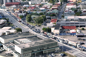 Traffic jam, downtown Port of Spain